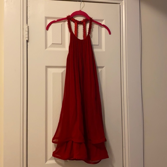 Red Silk Jay Godfrey Dress Size 0 - Picture 1 of 6